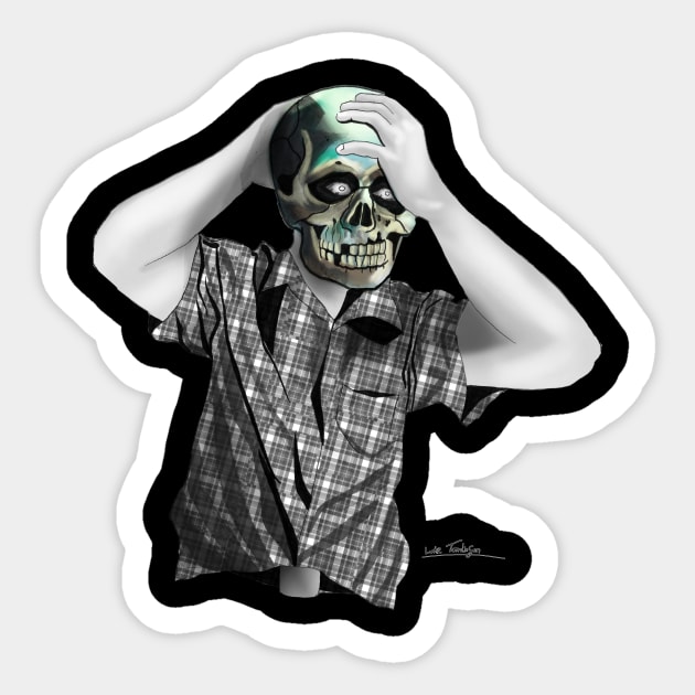 Skull Mask - colour splash Sticker by lucafon18